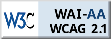 The W3C logo confirming this website meets WCAG 2.1 and WAI-AA standards